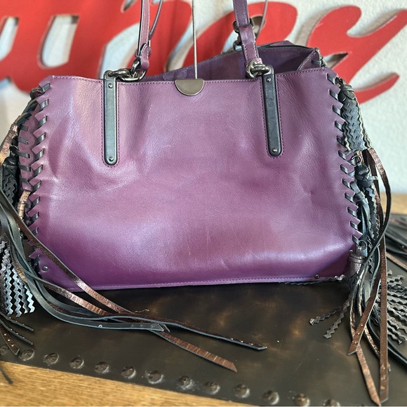 🔥Coach Dreamer Tote 34🔥 With Tattoo x Chelsea Champlain Plum with Moth 🖤 - Picture 2 of 8